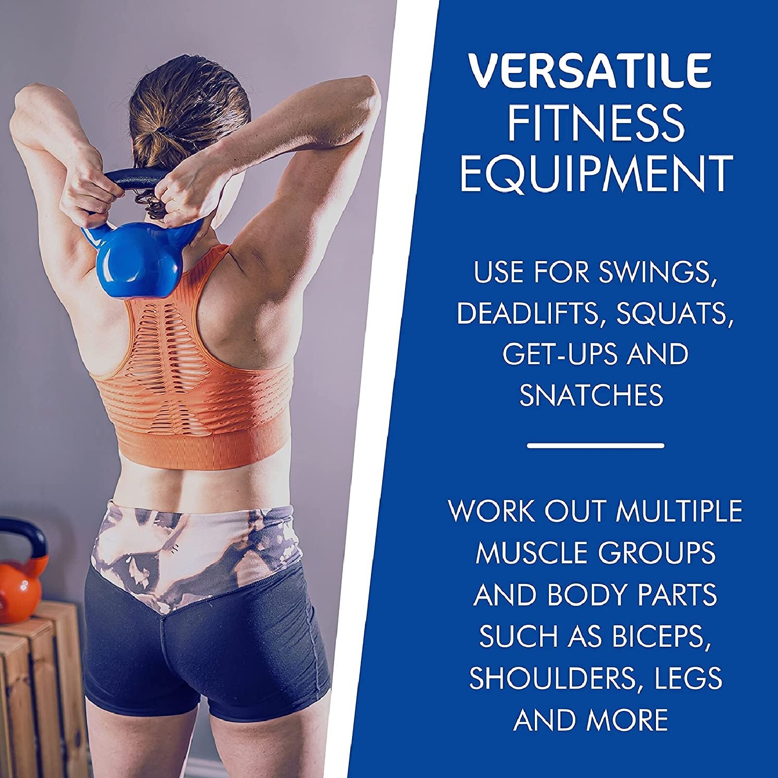 Vinyl Coated Cast Iron Kettlebells Set 15 20 25 30 Pound Weight Lifting