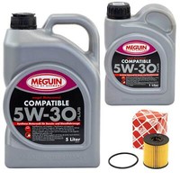 MotoröL Set Sae 5W-30 Plus Meguin 6 Liter + ÖLfilter FüR Citroen C5 Peugeot 308