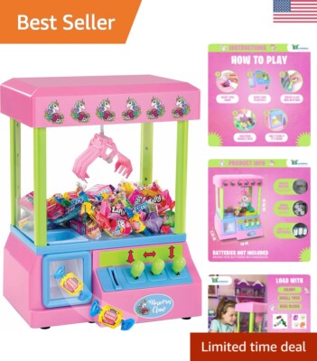 Unicorn Themed Claw Machine Arcade Game Mini Candy Grabber