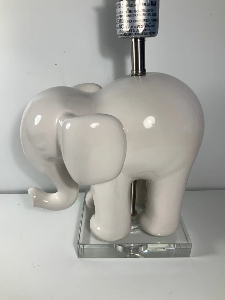 Pottery Barn Kids Ceramic & Glass Elephant Lamp 12.5 in. - Image 2 of 4