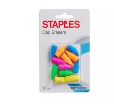 Staples Erasers Assorted Colors Dozen 771352