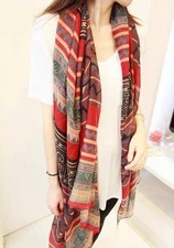 Womens Fashion Soft Oversized Wrap Shawl Scarf Cotton Voile Stole Style Shaw #I