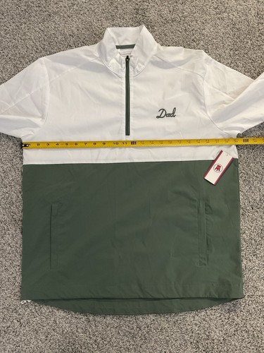 Barstool 1/4 Zip DAD Short Sleeve Windbreaker Men Sz Small White/Faded Green NWT - Picture 3 of 12