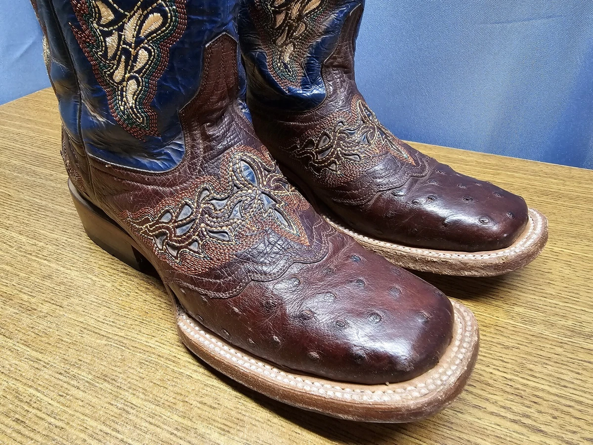 Womens ostrich boots 2025 square toe