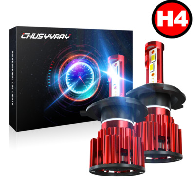 2x H4 9003 HB2 Super White LED Headlight Bulb Conversion Kit High Low Beam 6500K