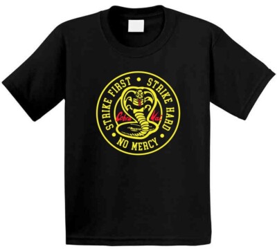 Cobra Kai Strike First-Strike Hard-No Mercy  (Karate Kid) Large T Shirt
