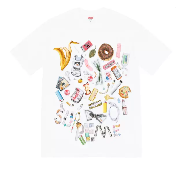 T shirt Supreme Trash Tee Aurel Shmidt Art, taille Large (L), Deadstock/Neuf