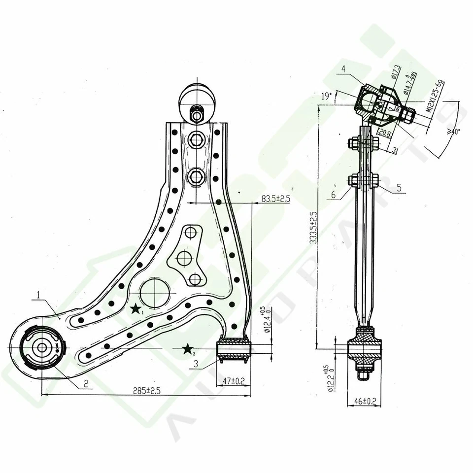 8x Front Suspension Control Arms Tie Rods Set For 2004 - 2010  Chevrolet Aveo Foto 3 de 4