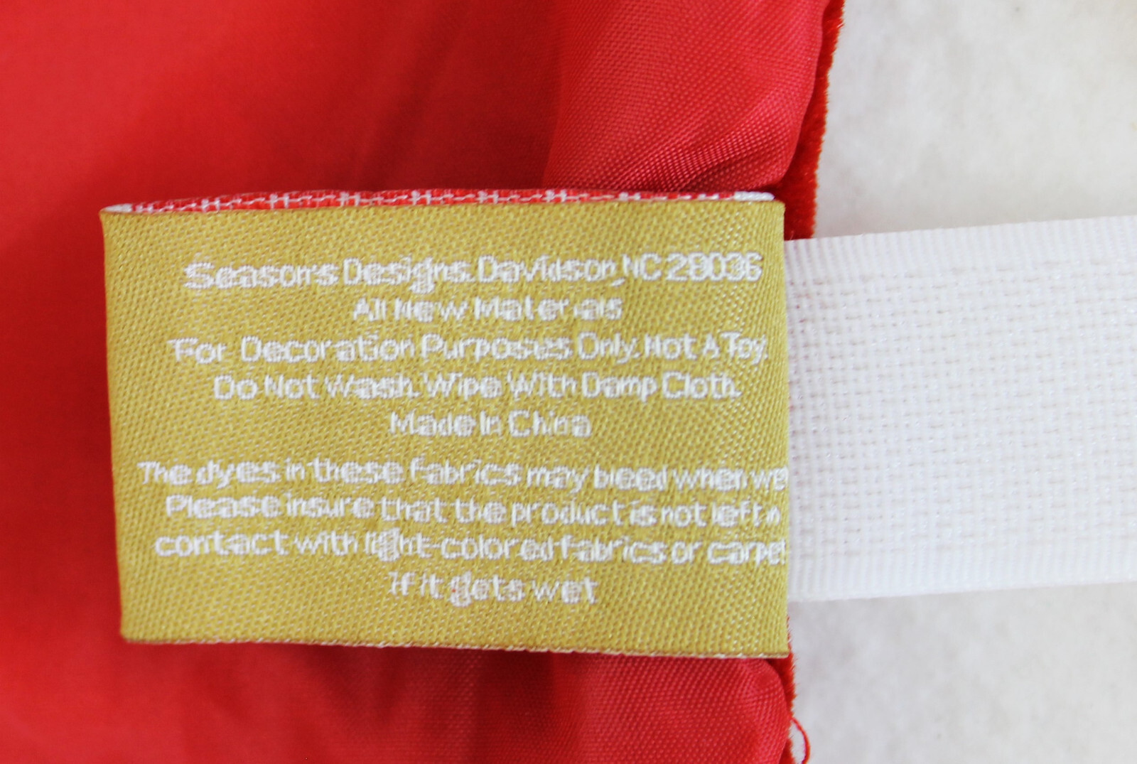 18" Mini Christmas Tree Skirt Red Velvet Sparkle Edge Satin Back Season