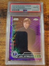 2023 Star Wars Chrome Luke Skywalker Purple Wave Refractor PSA 10 Gem Mint 87