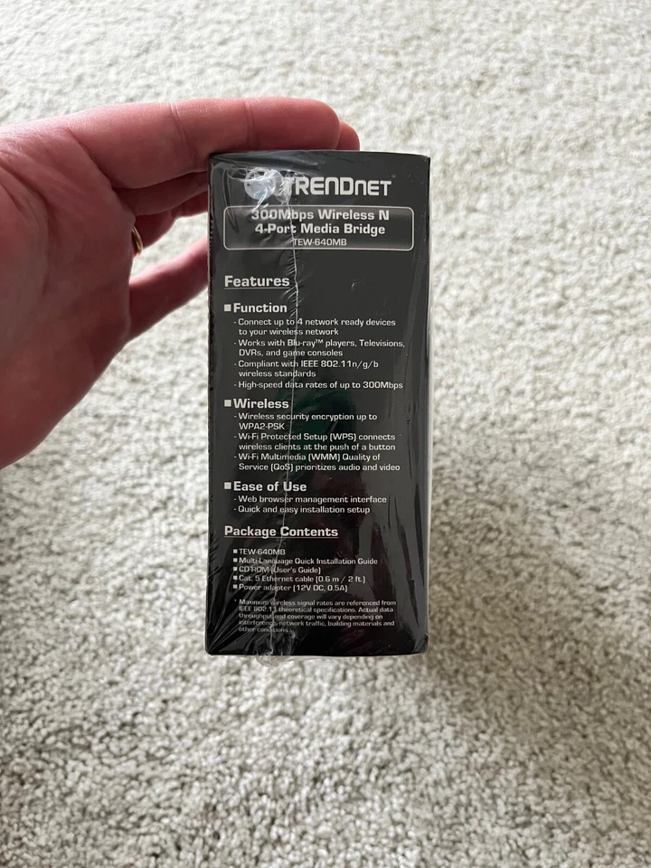 Wireless Media Bridge TRENDnet N300 4-Port TEW-640MB Sealed - Image 3 of 4