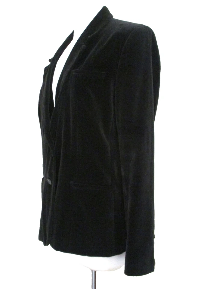 Blazer Vintage Sears The Fashion Place M Mujer Negro Algodón Terciopelo Foto 2 de 4