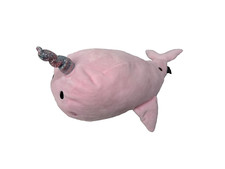 FAO Schwarz Glow Brights Pink Plush 17 Narwhal with LED Lights Sound