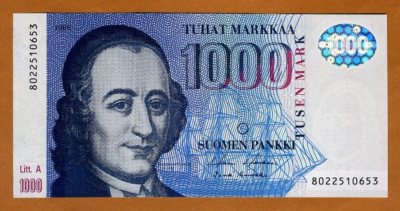 Finland, 1000 Markkaa 1986 (1991) P-121 Lit. A pre-Euro Gem UNC