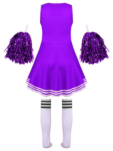 Kids Girls Cheerleading Outfits Dance Costume Dress Uniform Dress Up Party - Picture 21 of 130