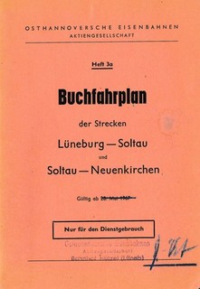 Book timetable of the OHE issue 3a Lüneburg Soltau Soltau Neuenkirchen