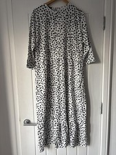 Boohoo White & Black Spot Midi Dress, UK 12 BNWT