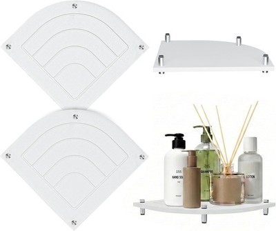2Pcs Fan-Shaped Stone Drying Tray Water Absorbing Stone Tray W/ Stainless Steel