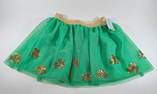 Cat Jack Girls Green Shamrock Tutu Skirt Size L 10/12 St Patrick's Day NWT