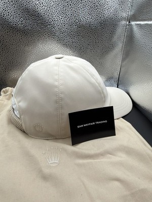 Rolex Hat - Ivory Cream Embroidered Logo Mens NEW