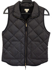 J. Crew Womens Quilted Down Filled Zipper Ves...