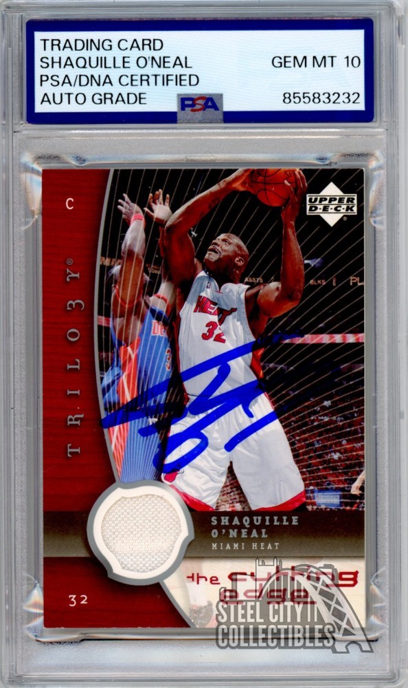 Shaq Autographed Signed uille O'Neal 2005-06 UD Trilogy Jersey Card #CE-SO PSA/DNA 10 