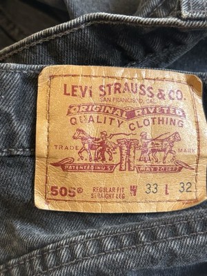 Vintage Levis 505 Jeans Mens 33in x 32in Black Denim 1990s