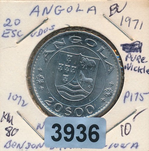 ANGOLA -1971 - 20 ESCUDAS - GEM BU - #3936