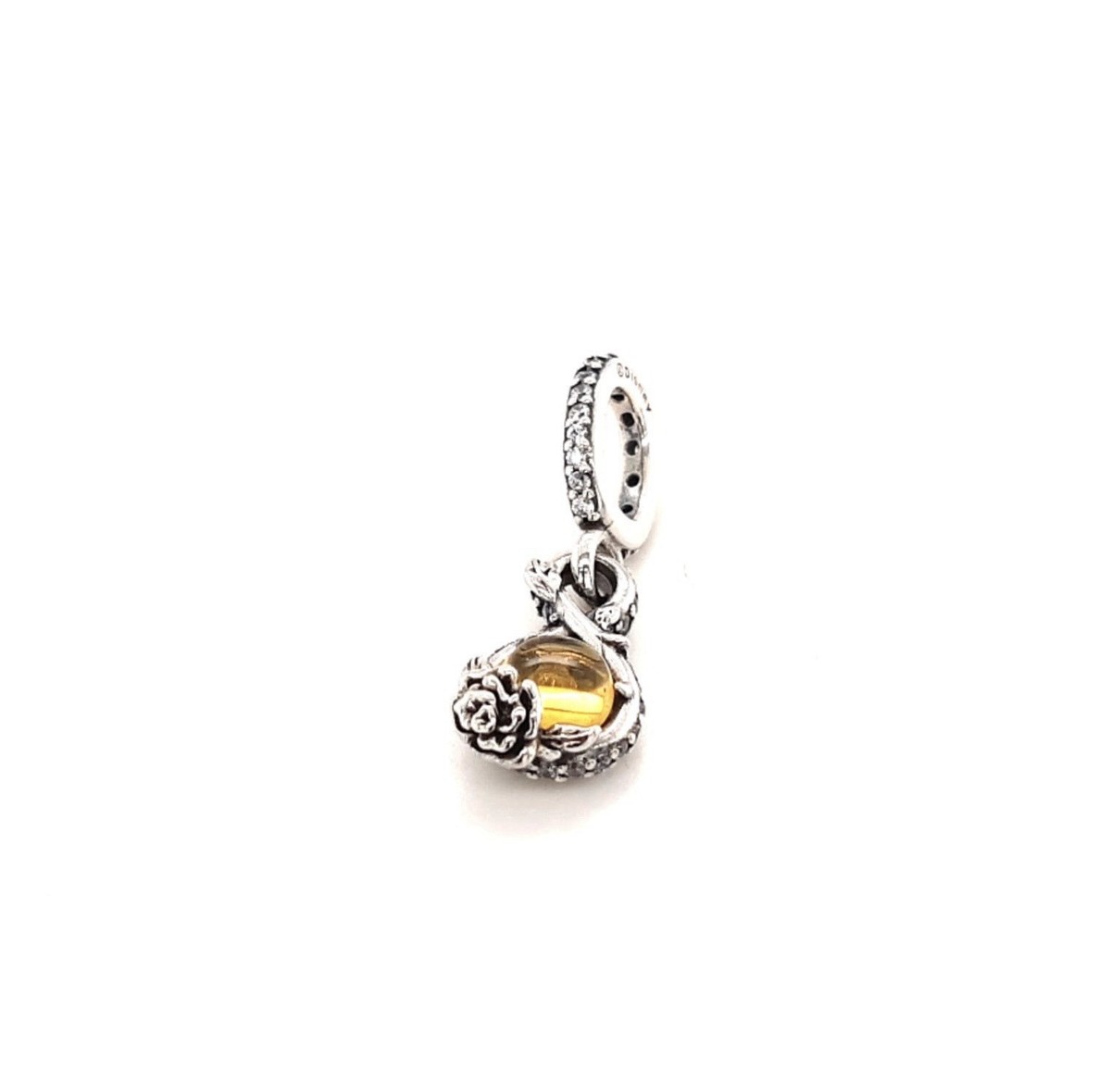 GENUINE PANDORA x DISNEY Beauty & The Beast Yellow CZ Belle Charm