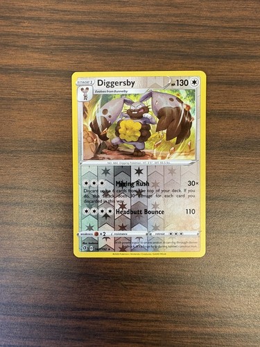 Pokémon Card Diggersby Rare Reverse Holo Rare Rebel Clash 147/192 M/NM