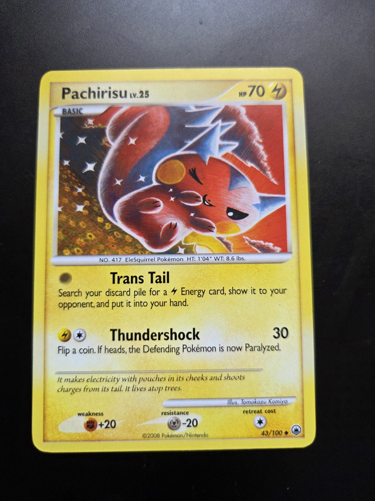 Pokémon Pachirisu Majestic Dawn Uncommon Regular Basic Card 43/100 70 HP 2008
