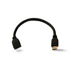 8in HDMI Port Saver Cable Male to Female Extension - Black