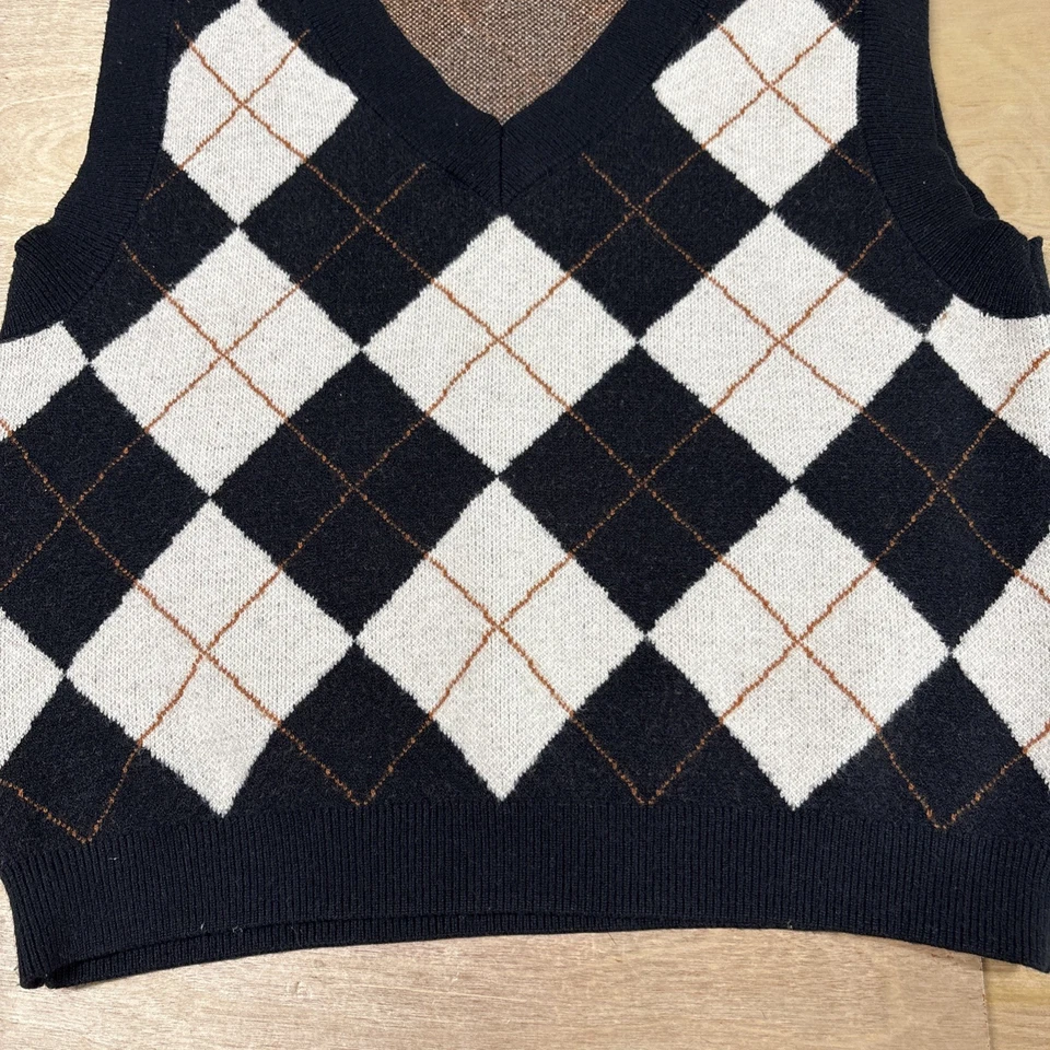 Blusa Sonoma Goods For Life Argyle feminina média preta branca  - Imagem 2 de 4