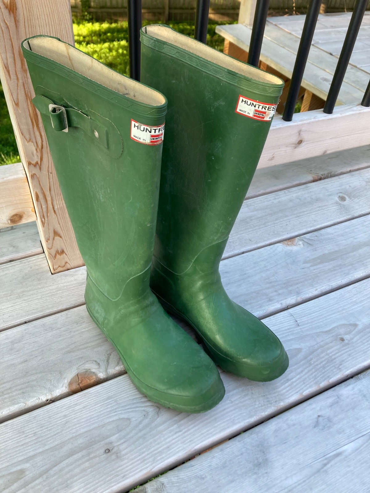 Vintage Huntress Hunter Tall Green Boots UK 5 US 7 Waterproof Outdoor