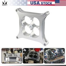 1 Inch T6 Aluminum 4150 Cnc Machined Carburetor Spacer Square Bore 4 Port Silver
