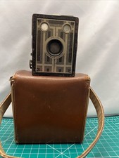 Vintage Kodak Brownie Junior Six-20 Film Camera With Brown Leather Case