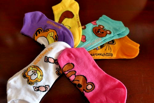 Garfield No Show Girls Socks  WILL FIT SHOES  SIZE 10.5-4, 6 Pairs NEW
