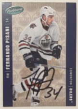 2005/06 UPPER DECK PARKHURST FERNANDO PISANI SIGNED EDMONTON OILERS CARD #195