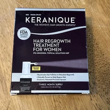 KERANIQUE HAIR REGROWTH TREATMENT FOR WOMEN 3 BOTTLE 3 MONTH SUPPLY 07/23 EXP.