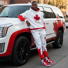  ALL HEART  World Juniors Team Canada  WHITE-RED   JOGGER SWEATSUITS  