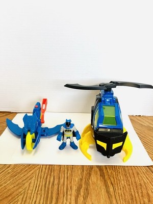 Fisher Price Imaginext Batman Figure With Batcopter  & Bat Cycle Read Mattel