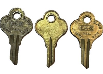 3 CURTIS EA2 EA-2 Key Blanks NOS Uncut Blank USA Brass EAGLE Hillman Taylor