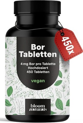 Bor Hochdosiert - 450 Tabletten Mit 4Mg Bor Aus Hochwertigem Borax (Natrium Bora