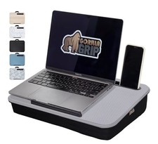 Portable Laptop Lap Desk with Cushion Storage Slots Wrist Rest Fits 15 Inch