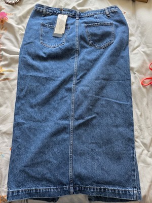 Sosandar denim midi pencil skirt uk 14 summer holiday UK