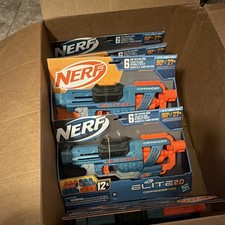 NERF Elite 2.0 Commander RD-6 Dart Blaster Gun w/ 12 Soft Darts, Blue/Orange