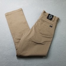 RVCA Pants Boys Size 27X27 Brown Beige Boys Weekend Fit Cotton Blend Straight