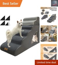 Wide Step Dog Staircase for Easy Pet Access - Max Support Up to 75 lbs