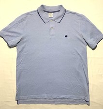 Brooks Brothers Performance Polo Shirt Blue Mens XL Slim Fit 100 Cotton Golf
