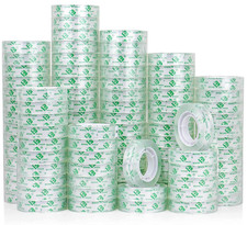 96Rolls Crystal Clear Tape Refills for Dispenser, Bulk Office Transparent Tape f